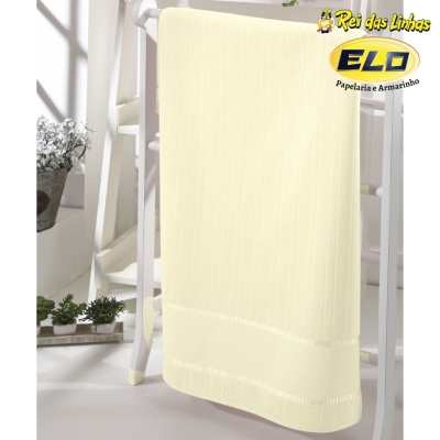 TOALHA BANHO DOHLER VELOUR BORDAR BELLA LISO-3137 MARFIM