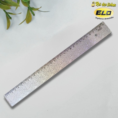 REGUA WALEU NEW LINE 30CM GLITER-HOLOGRAFICA